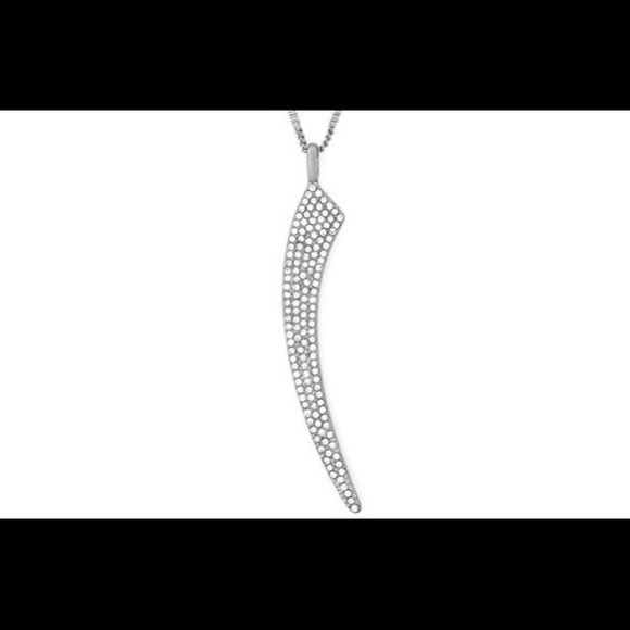 VinceCamuto gold long pave pendant necklace - Picture 9 of 12